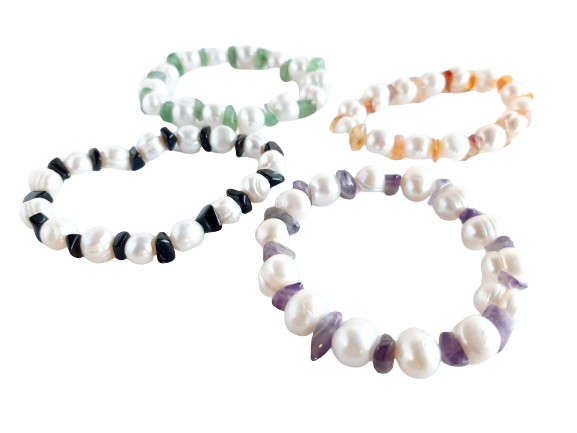 Pearl & Crystal Chip Bracelet