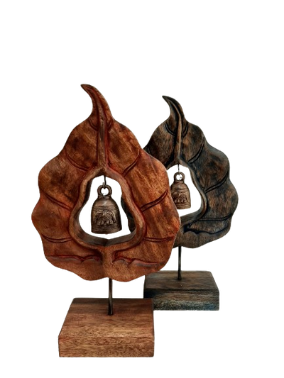 Wooden Leaf with Bell