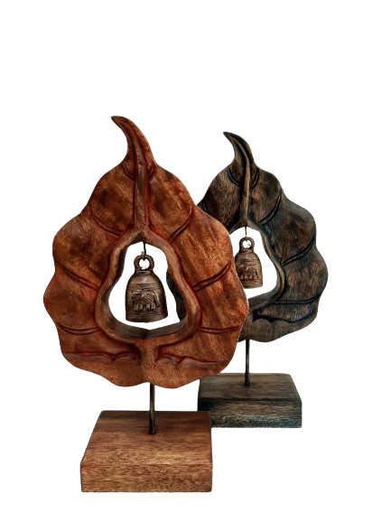 Wooden Leaf with Bell