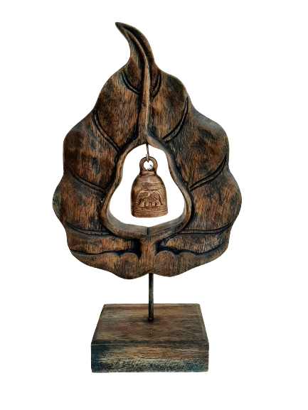 Wooden Leaf with Bell