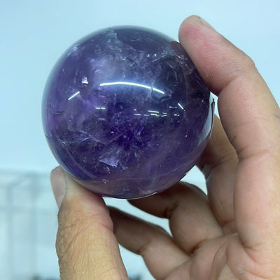 Amethyst Crystal Sphere Cut and Polished Mineral - 60mm Diameter