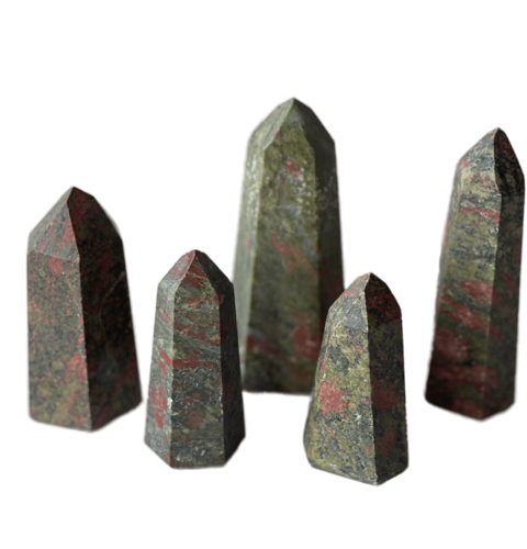 Unakite Generator Single Point Cut and Polished From Brazil