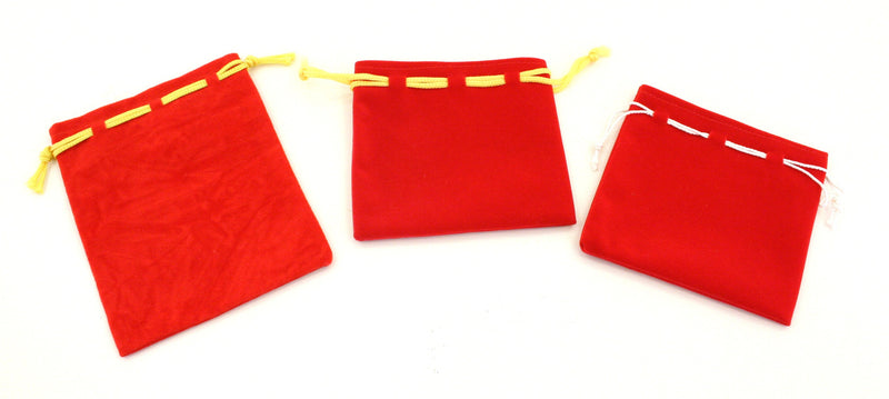 Suede Gift Bag Pouch Coloured String