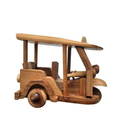 Hand Carved Wooden Tuk Tuk