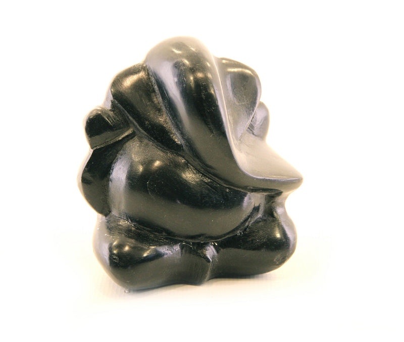 Ganesh Deity Statue Hand Carved Black Soapstone Modern Design- 7.5cm