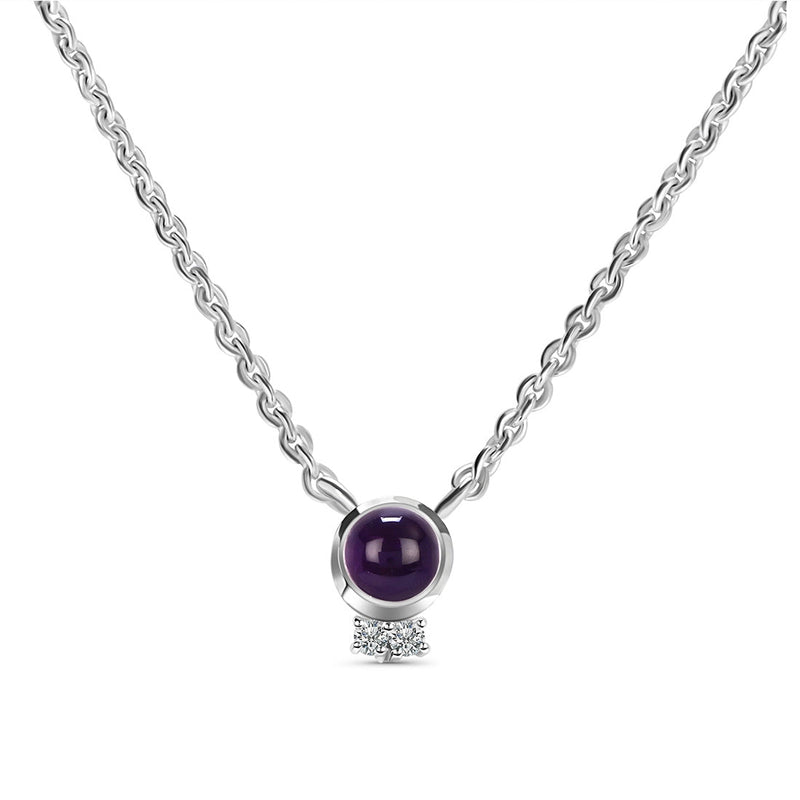 Amethyst Silver Calixta Necklace