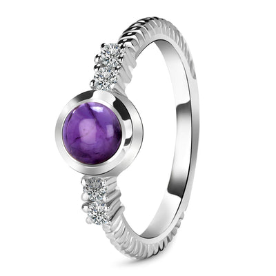 Amethyst Silver Calixta Ring