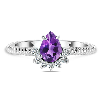 Amethyst Silver Abigail Ring