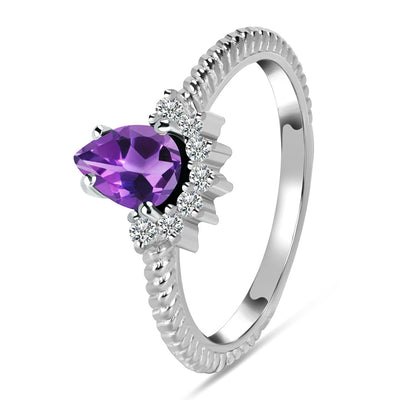 Amethyst Silver Abigail Ring