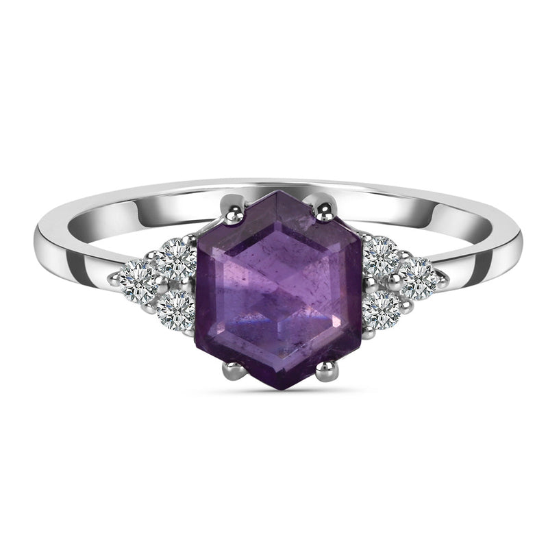 Amethyst Silver Amelia Ring