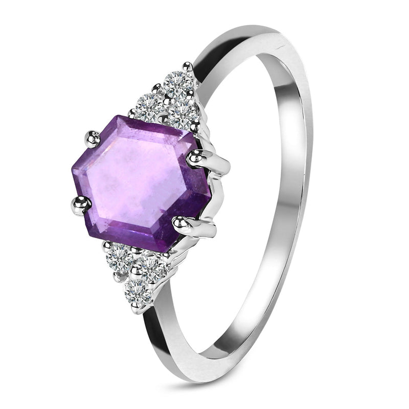 Amethyst Silver Amelia Ring