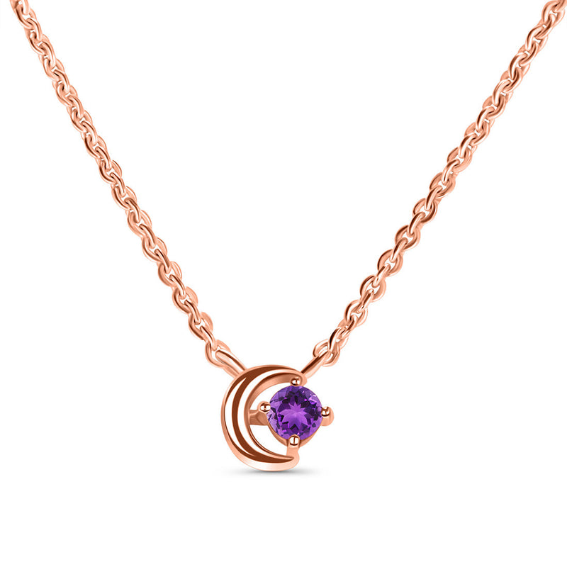 Amethyst Rose Gold Blue Moon Necklace