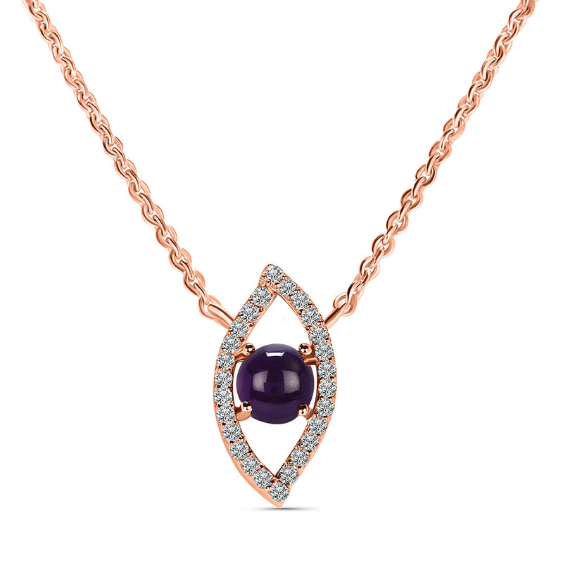 Amethyst Rose Gold Curvy Cleo Necklace