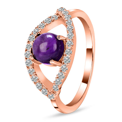 Amethyst Rose Gold Curvy Cleo Ring