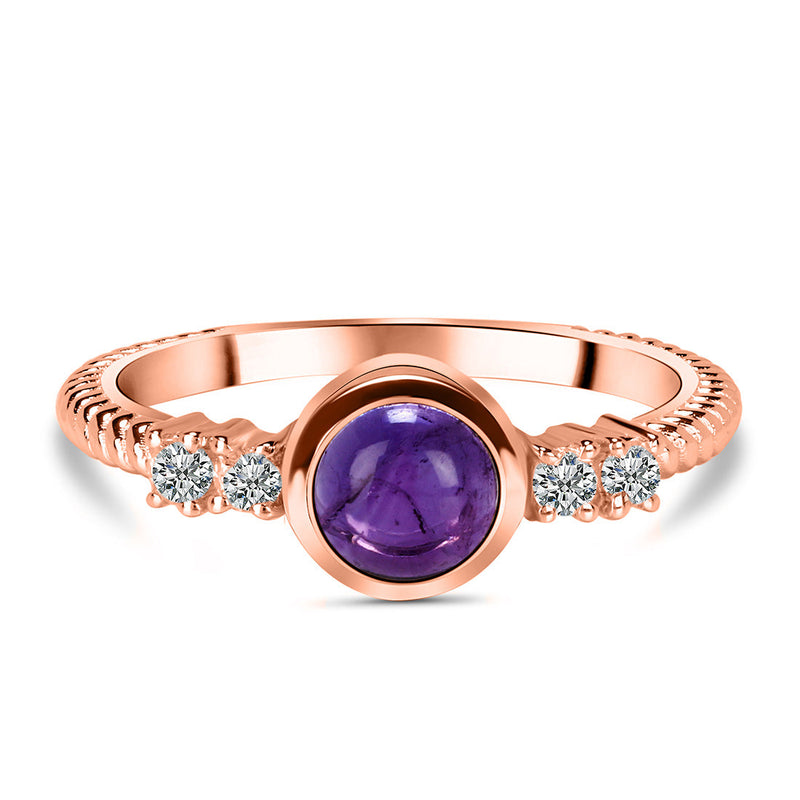 Amethyst Rose Gold Calixta Ring