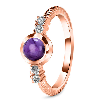 Amethyst Rose Gold Calixta Ring