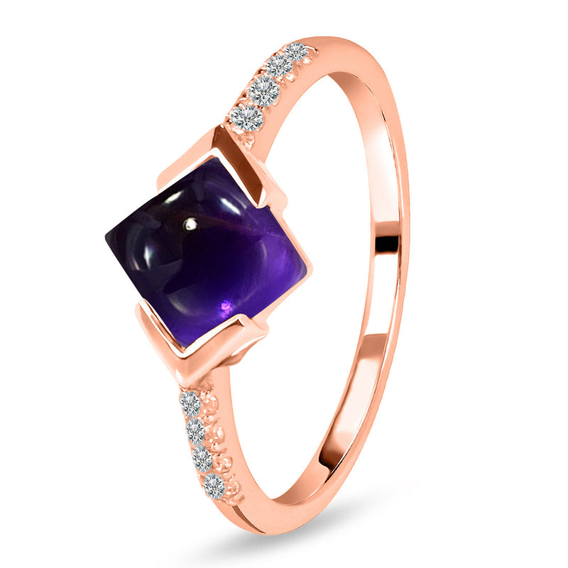 Amethyst Rose Gold Mabel Ring