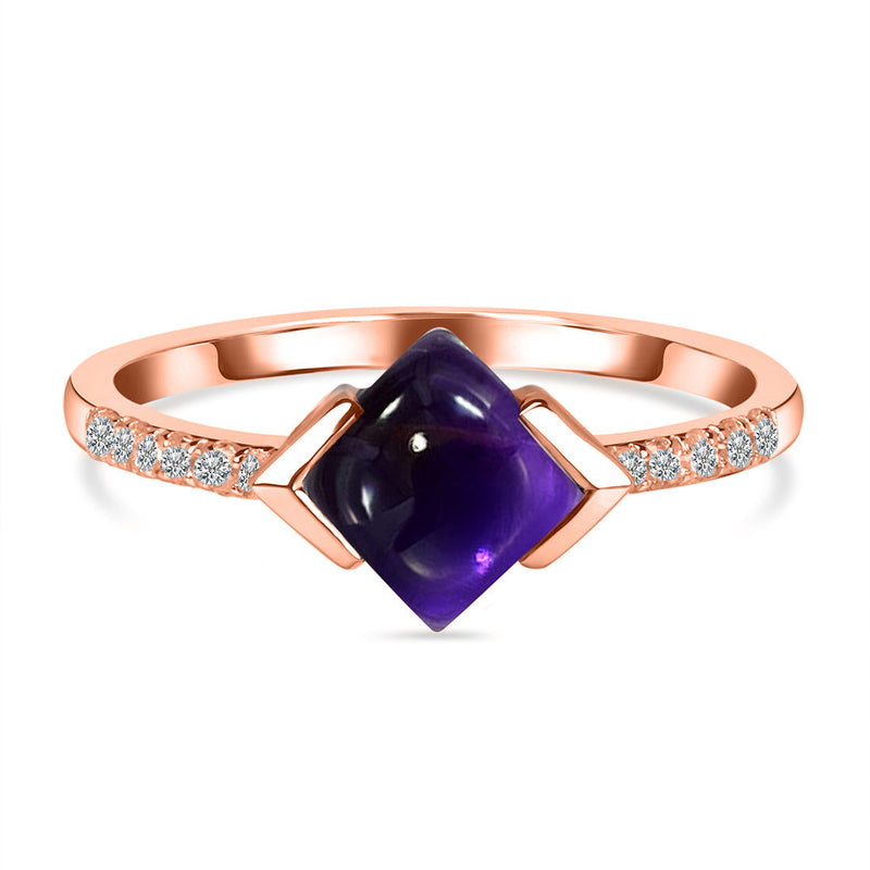 Amethyst Rose Gold Mabel Ring