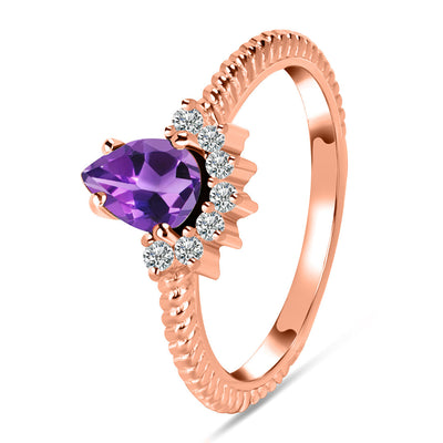 Amethyst Rose Gold Abigail Ring