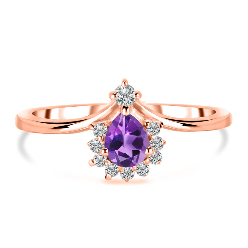 Amethyst Rose Gold Harriet Ring