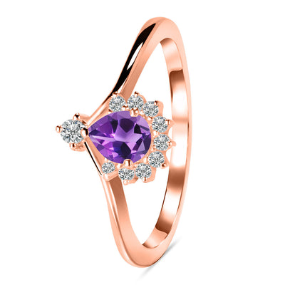 Amethyst Rose Gold Harriet Ring