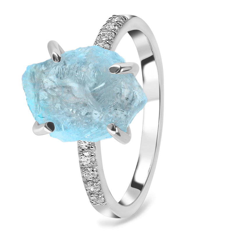 Aquamarine Silver Aspera Ring