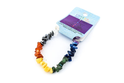 Chakra Elastic Jewellery Bracelet With Seven Types Of Crystal Chips