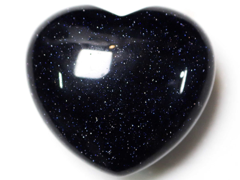 Blue Goldstone Crystal Heart Cut and Polished Mineral