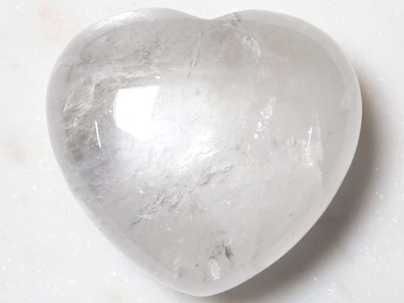 Clear Quartz Crystal Heart Cut and Polished Mineral