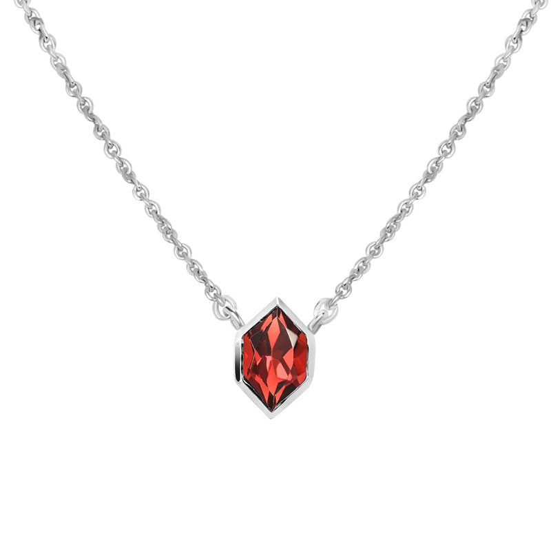 Garnet Silver Estoile Necklace