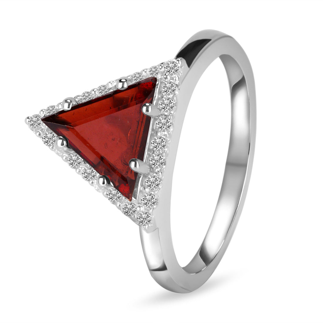 Garnet Silver Delta Ring – The Elephant Shop