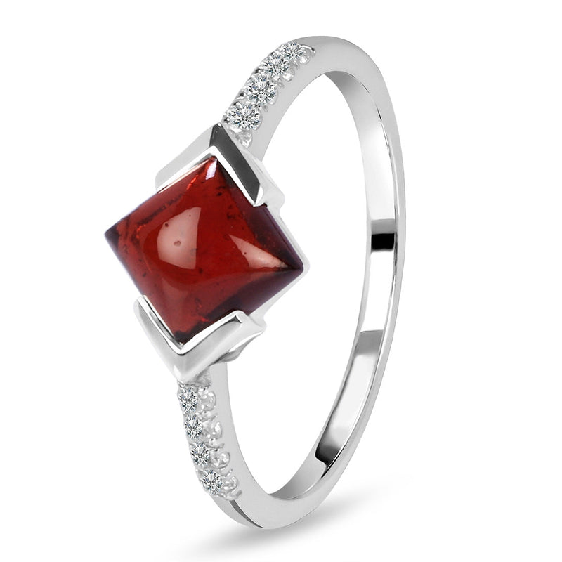 Garnet Silver Mabel Ring