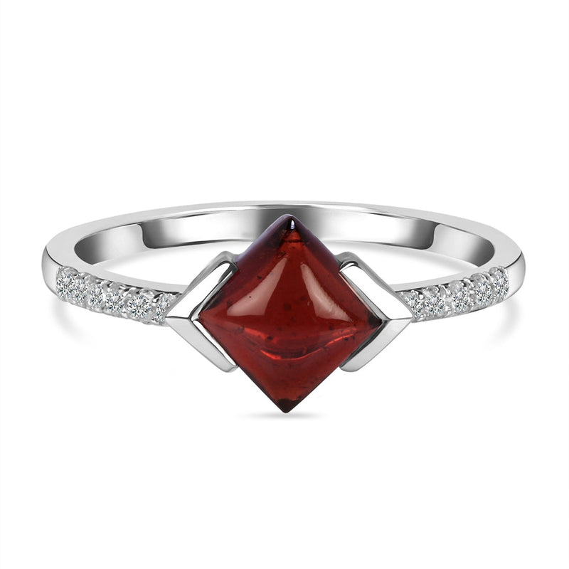 Garnet Silver Mabel Ring