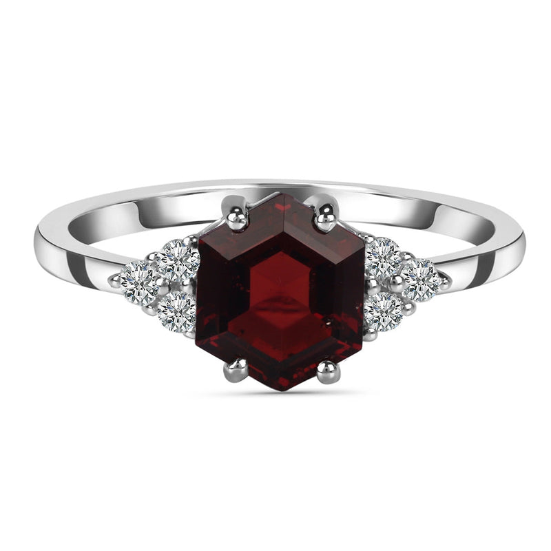 Garnet Silver Amelia Ring