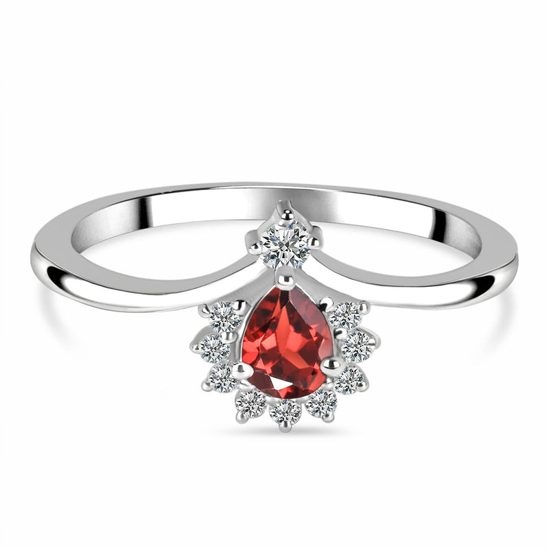 Garnet Silver Harriet Ring