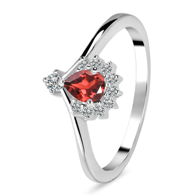 Garnet Silver Harriet Ring