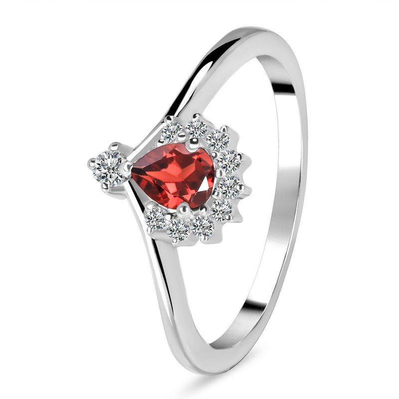 Garnet Silver Harriet Ring