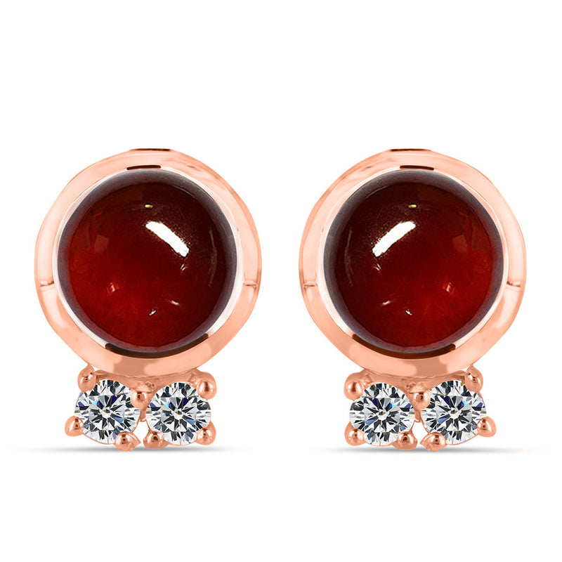 Garnet Rose Gold Calixta Stud Earrings