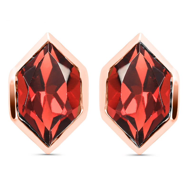 Garnet Rose Gold Estoile Stud Earrings