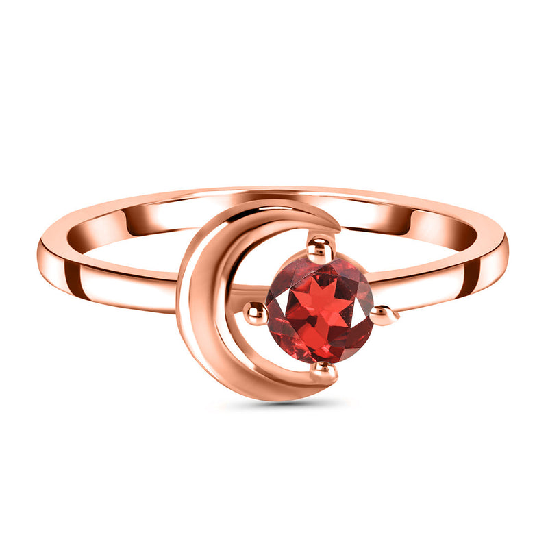Garnet Rose Gold Blue Moon Ring