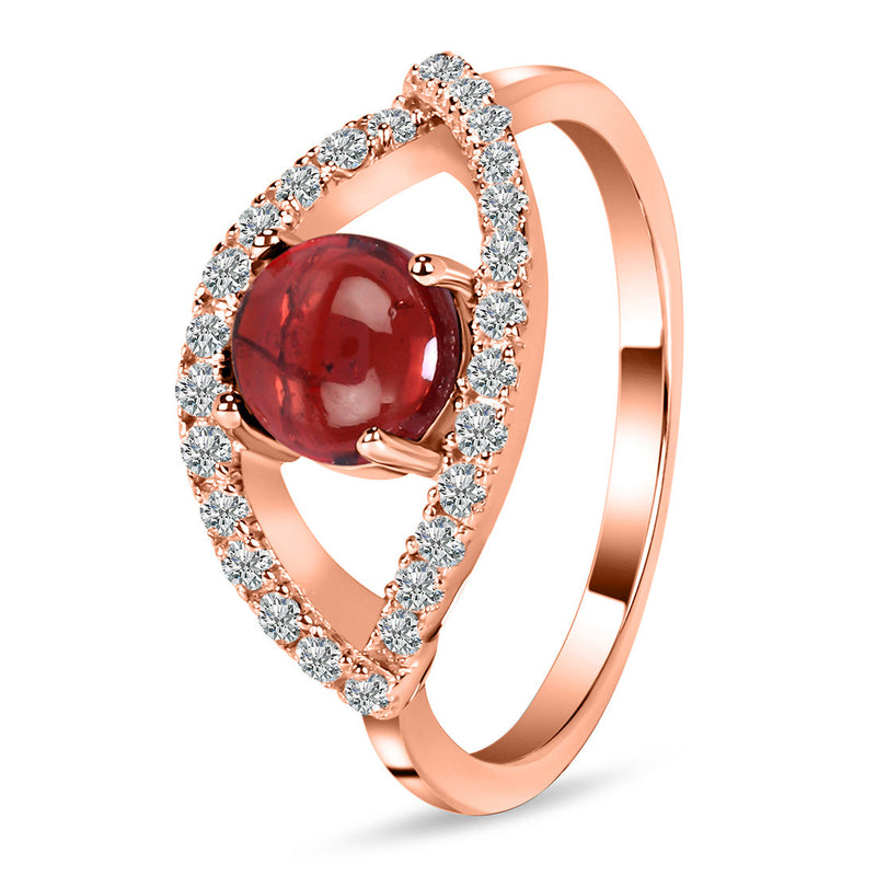 Garnet Rose Gold Curvy Cleo Ring