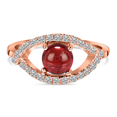 Garnet Rose Gold Curvy Cleo Ring