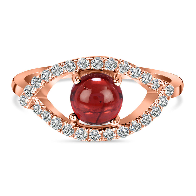 Garnet Rose Gold Curvy Cleo Ring