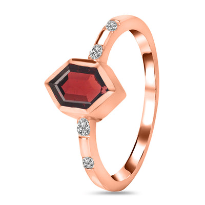 Garnet Rose Gold Estoile Ring