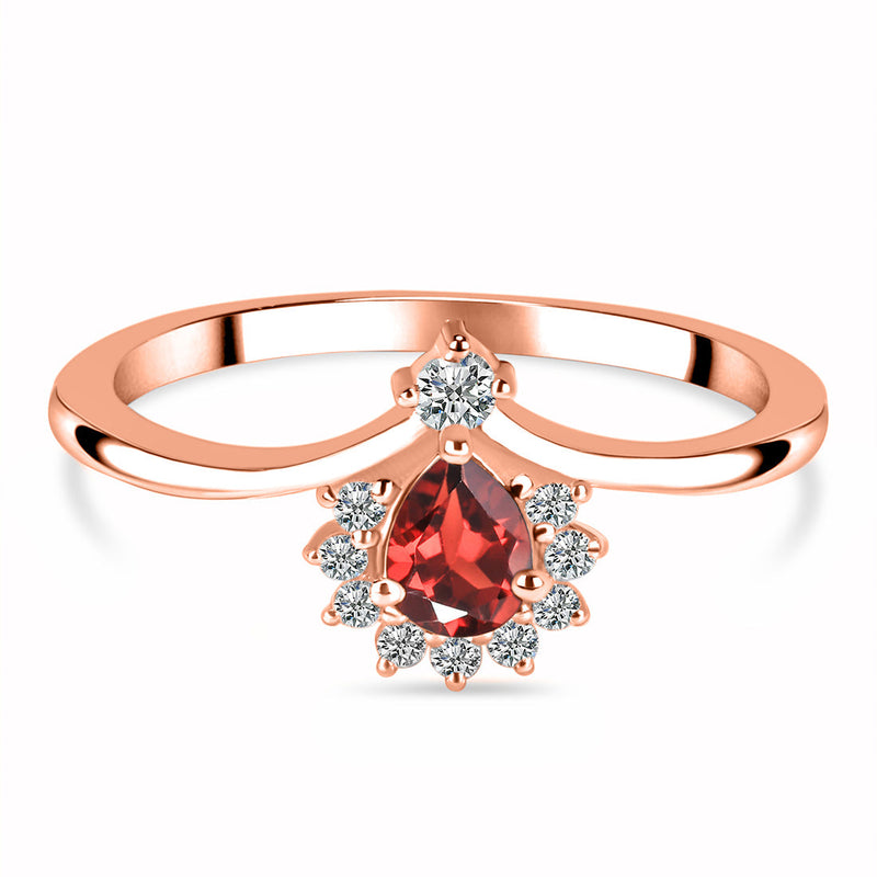 Garnet Rose Gold Harriet Ring
