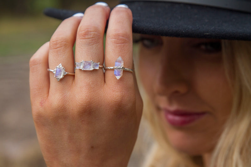 Moonstone Silver Ivy Ring