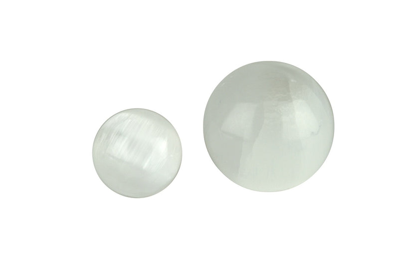 White Selenite Crystal Sphere Cut and Polished Mineral - 120mm Diameter