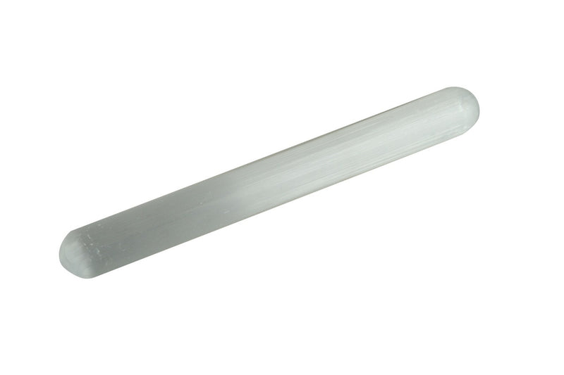 White Selenite Crystal Wand Shape Rod Carved Polished Mineral