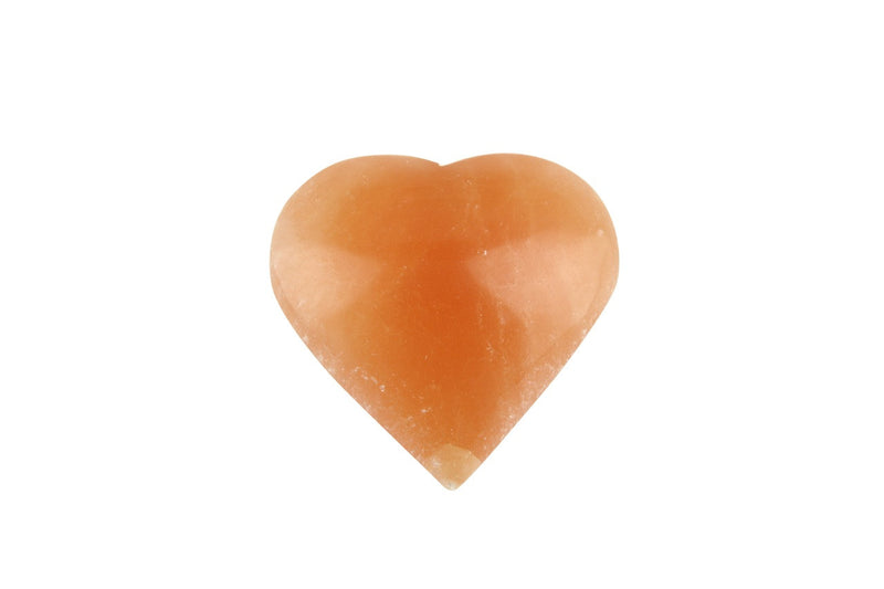 Orange Selenite Crystal Heart Carved Polished Mineral - 6 to 10cm