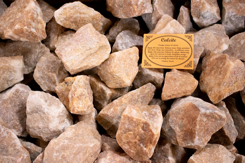 Orange Calcite Rough Chunk Natural Mineral - 6 to 10cm